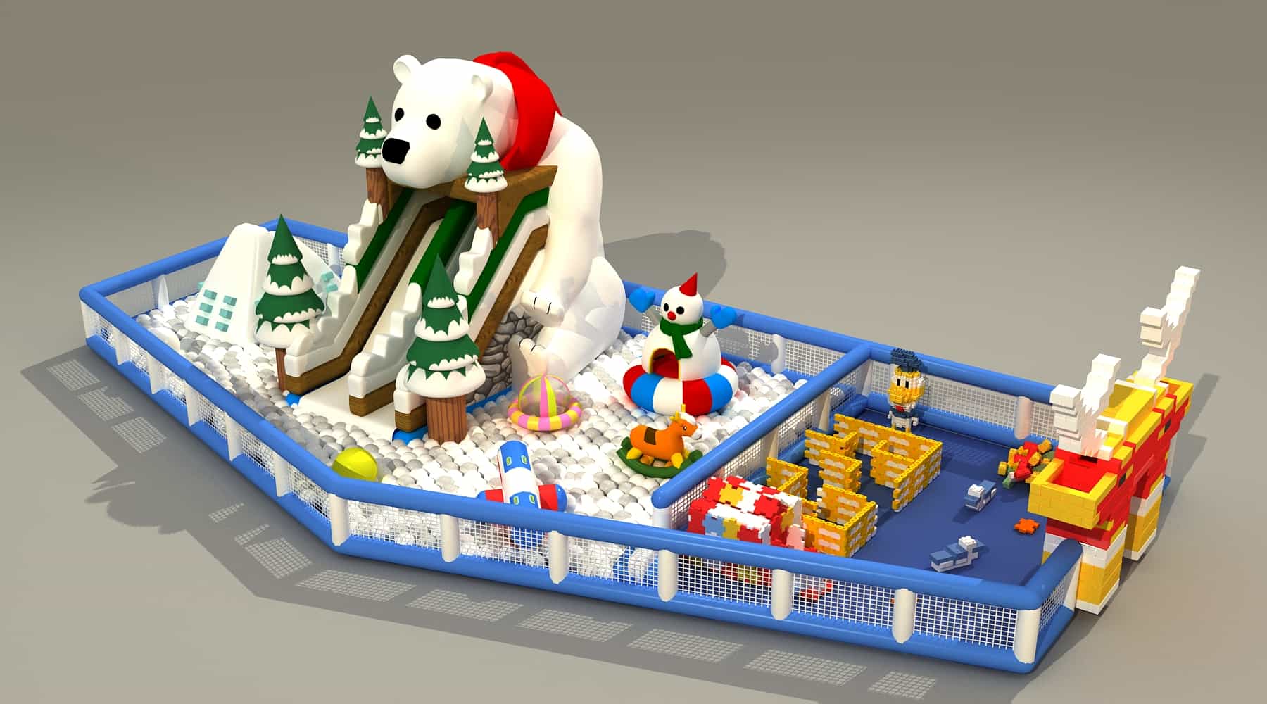 Piscina de Bolinhas Urso Polar de Inverno
