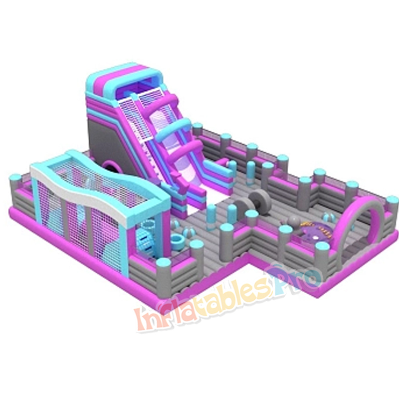 Mega Parque de Tobogãs Rosa e Roxo